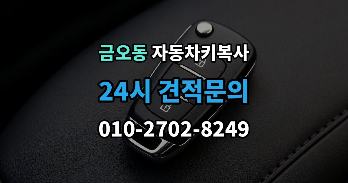 금오동 자동차키 복사 출장 안내 - 칩이 들어간 키를 복제할 때 주의할 부분