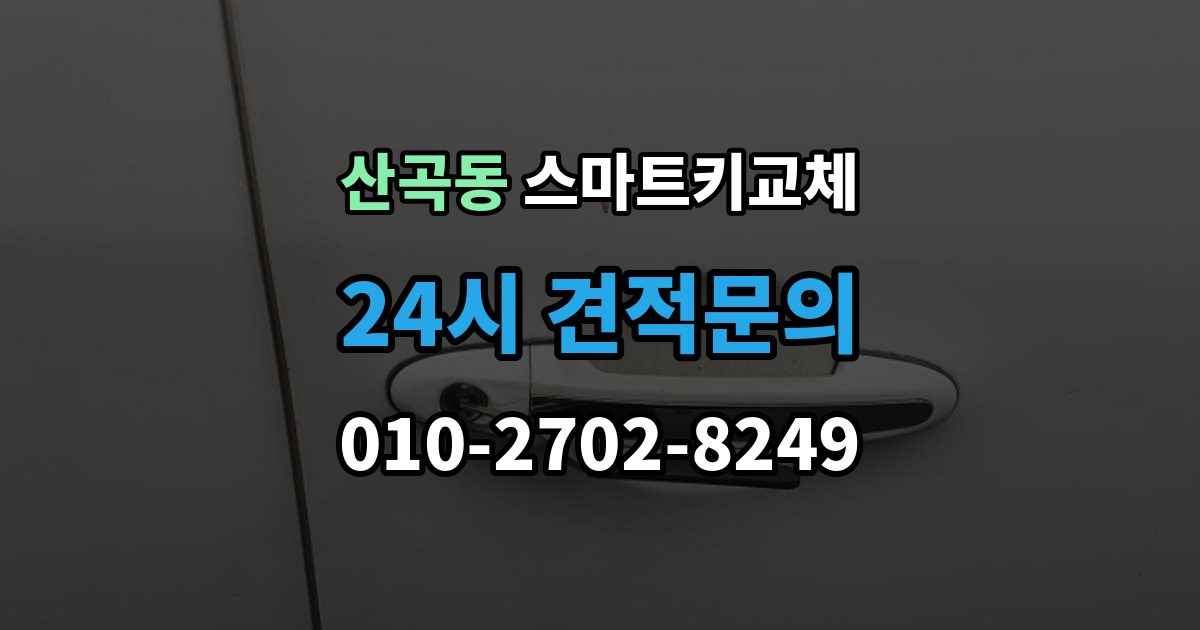 의정부시 산곡동 스마트키 교체 출장 안내 - 배터리 교체 후에도 반응이 없을 때
