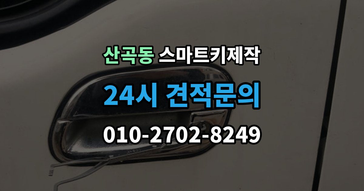 의정부시 산곡동 스마트키 제작 출장 안내 - 이모빌라이저 연동 점검이 중요한 상황