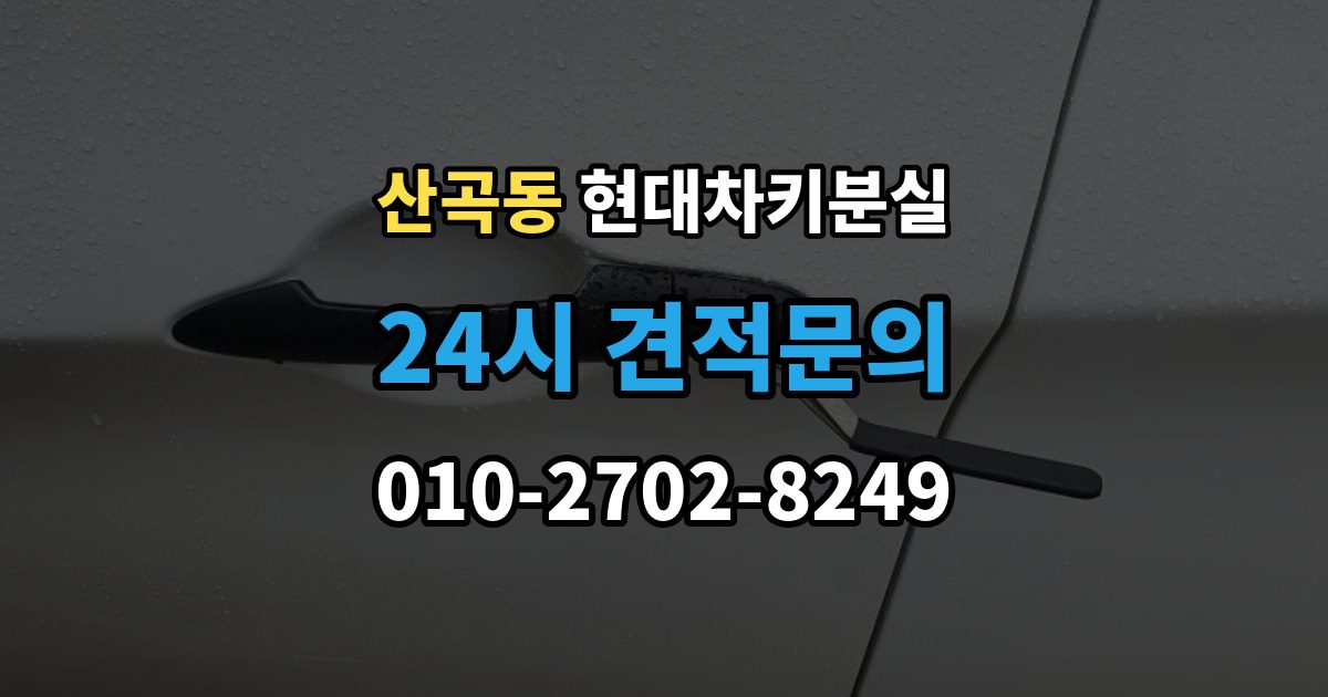 의정부시 산곡동 현대 차키 분실 출장 안내 - 차량을 옮겨야 할 때와 현장 대응 방법