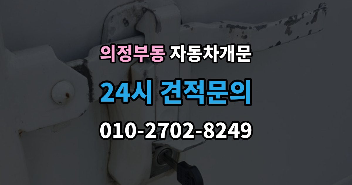 의정부동 자동차 문 잠김 리모컨 오작동과 실제 잠김 구분하기