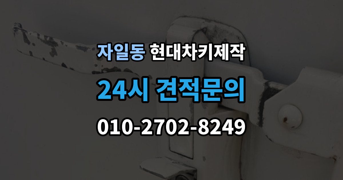 자일동 현대 차키 제작 출장 안내 - 보험사 긴급출동과 다른 점은 무엇일까