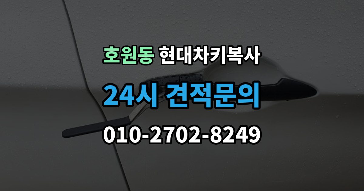 호원동 현대 차키 복사 복제보다 재등록이 필요한 상황 정리