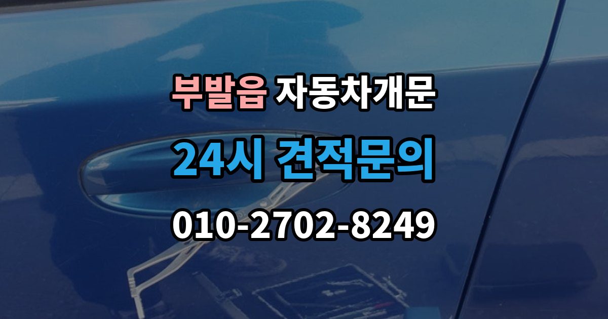 부발읍 차 문 잠겼을 때 출장 안내 - 차량 손상 없이 진행되는지 확인하는 기준