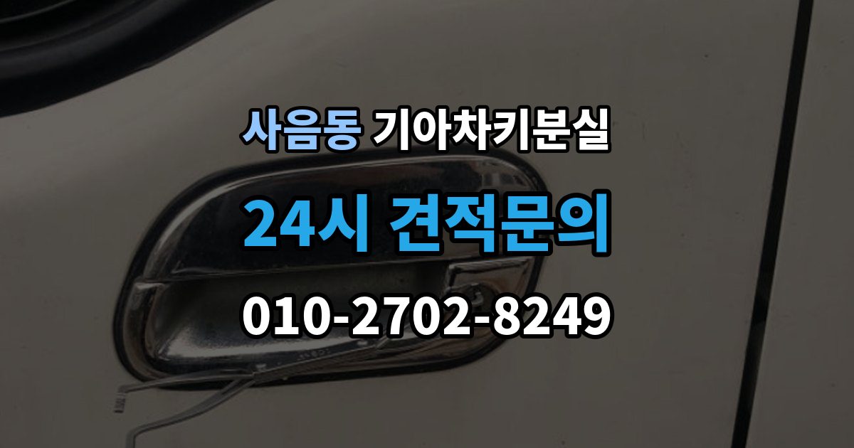 사음동 기아 차키 분실 출장 안내 - 정품 키와 호환 키를 구분하는 기준