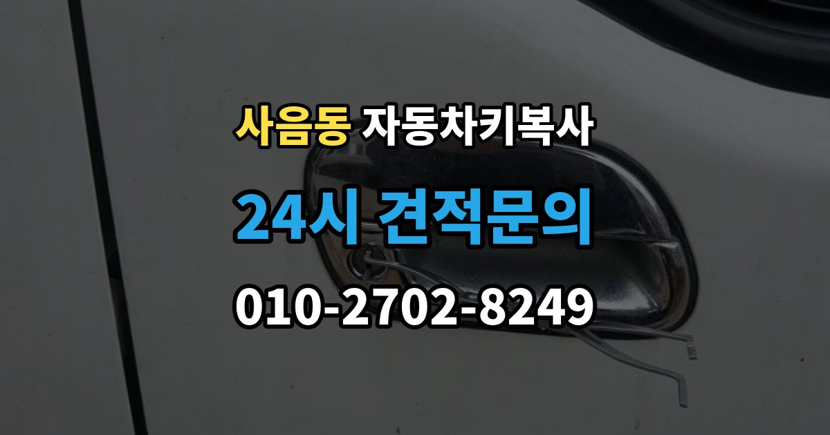 사음동 자동차키 복사 출장 안내 - 예비키가 있으면 분실 후 부담을 줄일 수 있는 이유