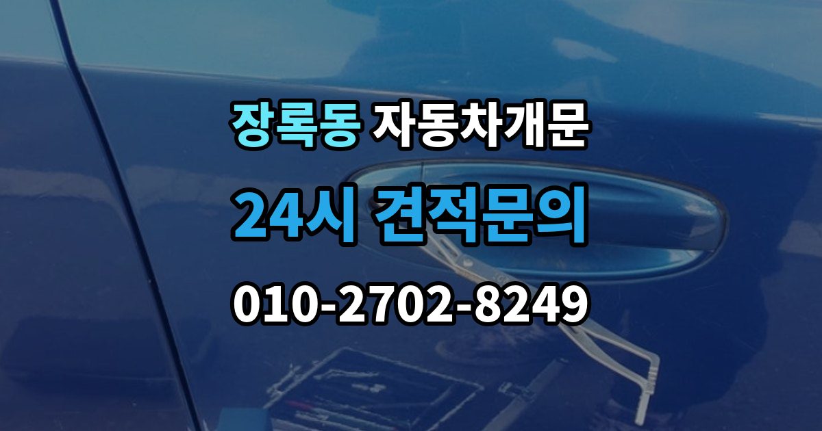 장록동 차 문 잠겼을 때 출장 안내 - 보험사 긴급출동과 전문업체 비교