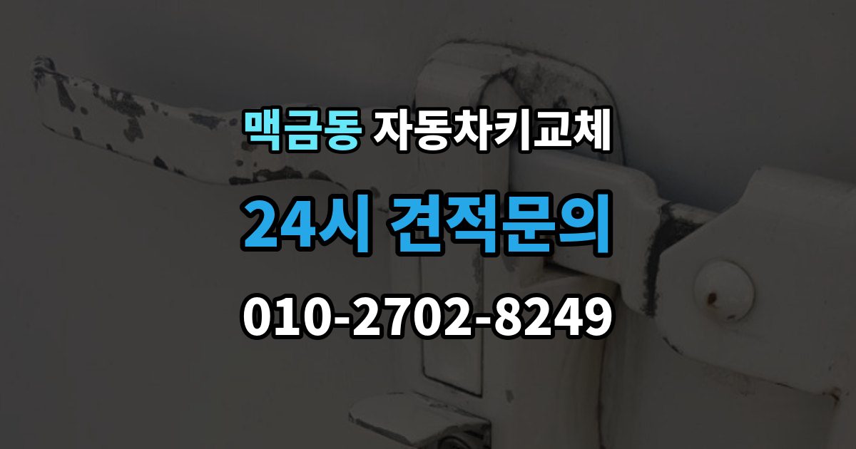 맥금동 자동차키 교체 출장 가능 여부 확인 기준