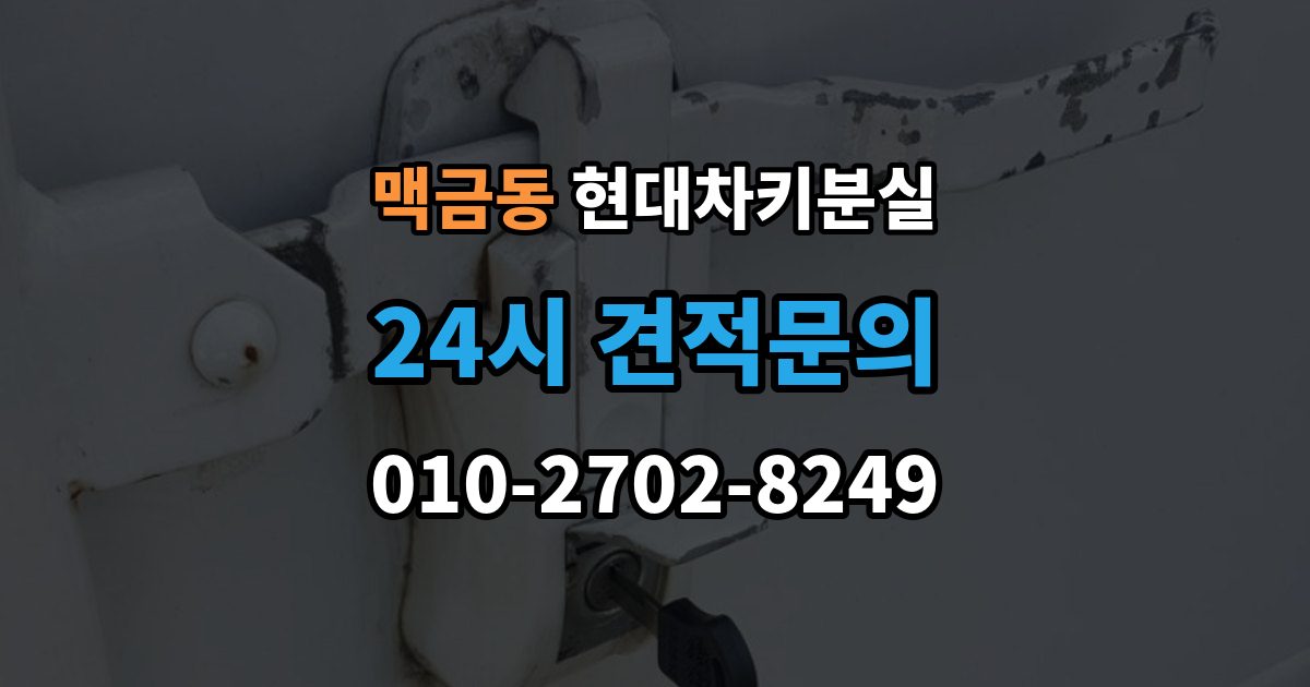 맥금동 현대 차키 분실 출장 안내 - 도어락은 반응하는데 원격 기능이 안 될 때