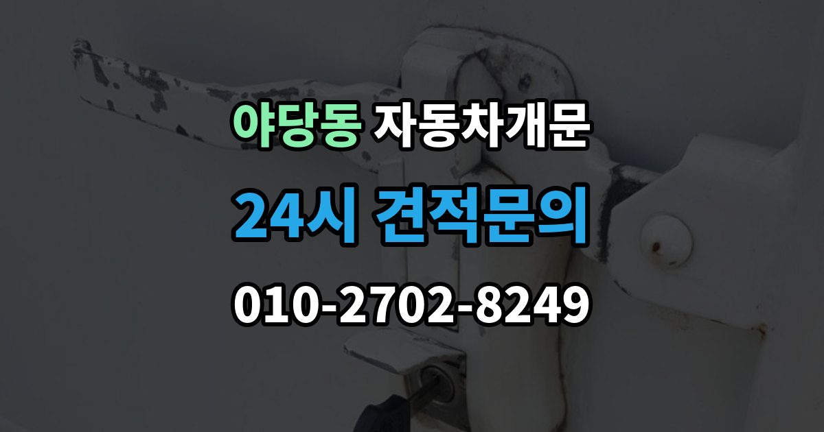 야당동 차 문 잠겼을 때 출장 안내 - 차량 손상 없이 진행되는지 확인하는 기준