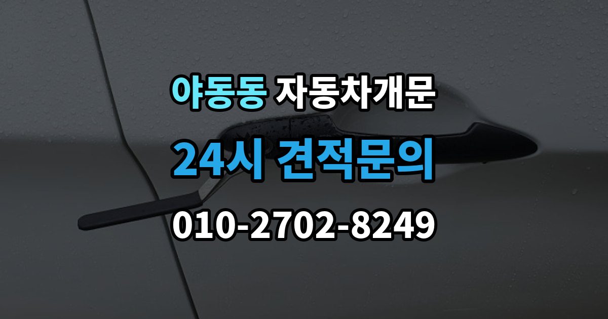 야동동 차 문 잠겼을 때 창문이 살짝 열려 있을 때 대처법