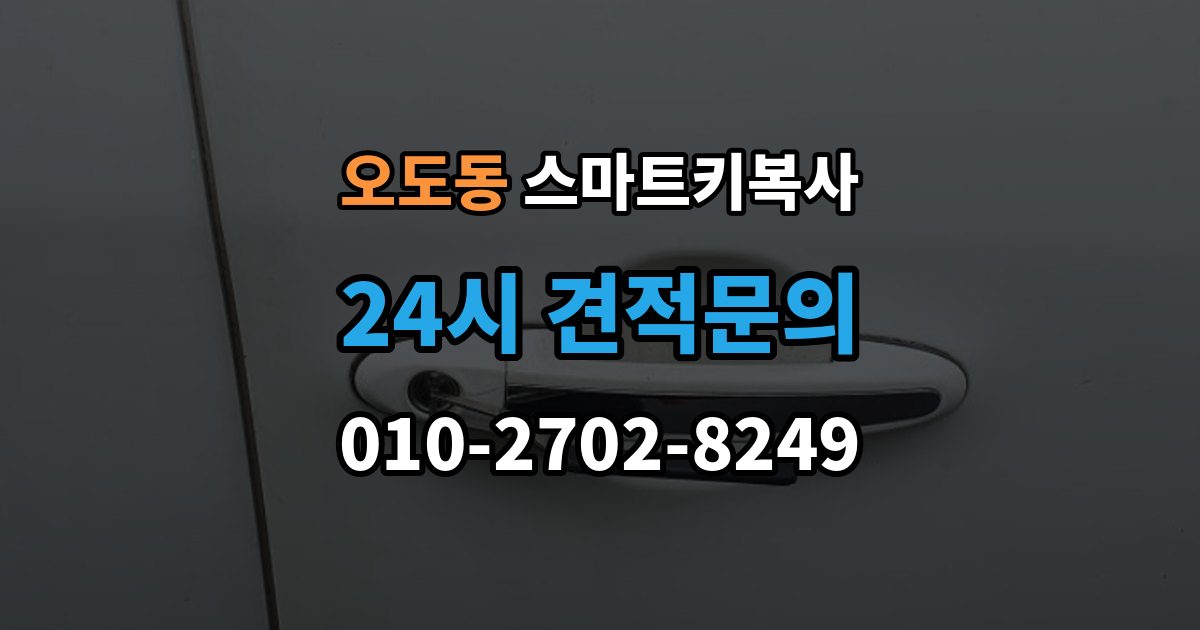 오도동 스마트키 복사 예비키 관리 팁