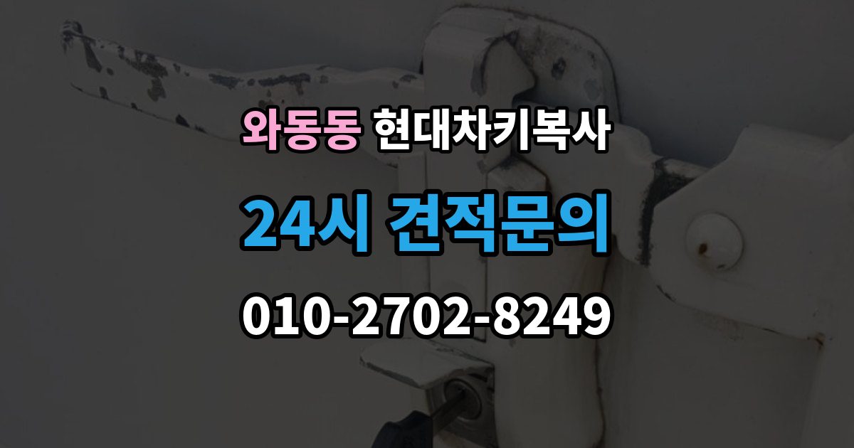 와동동 현대 차키 복사 문은 열리는데 시동이 안 걸릴 때 확인할 항목