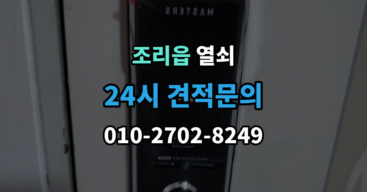 조리읍 열쇠 잠금 문제를 예방하는 배터리 비상키 관리법