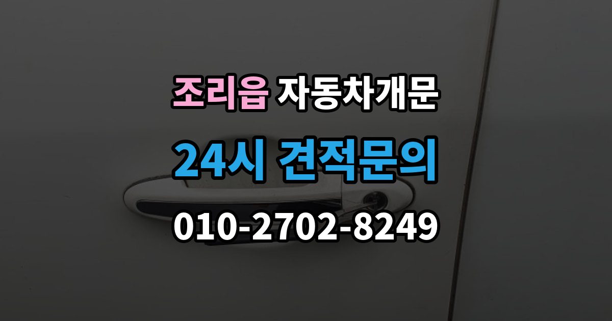 조리읍 자동차 문 잠김 출장 안내 - 긴급출동 서비스와 비교했을 때 차이