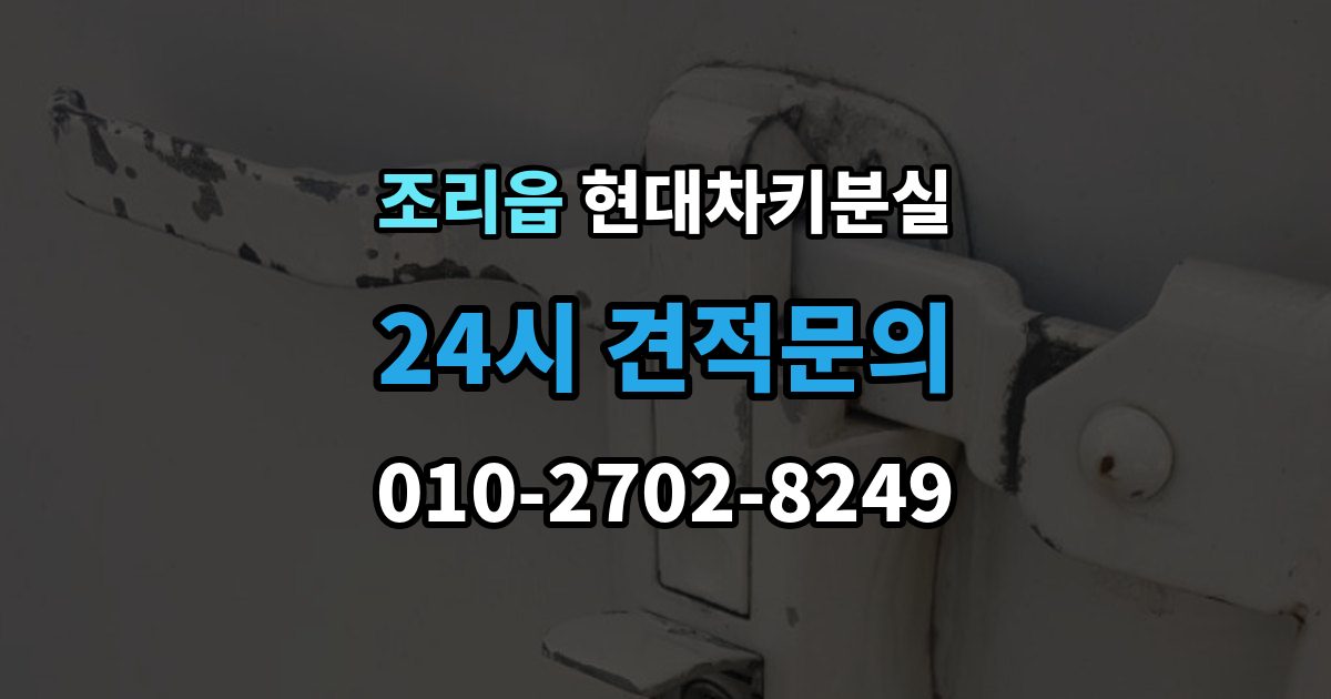 조리읍 현대 차키 분실 출장 안내 - 세단형과 SUV형에서 절차가 달라지는 지점