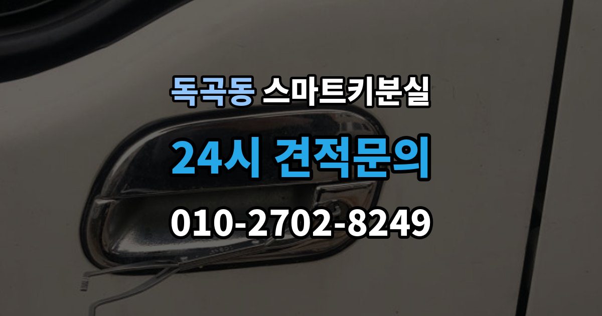 독곡동 스마트키 분실 출장 안내 - 재등록과 단순 복제 차이 알아보기