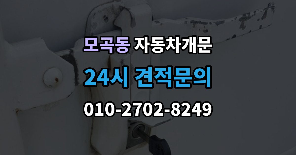 모곡동 차 문 잠겼을 때 출장 안내 - 문은 열려도 시동이 안 걸릴 때 구분법
