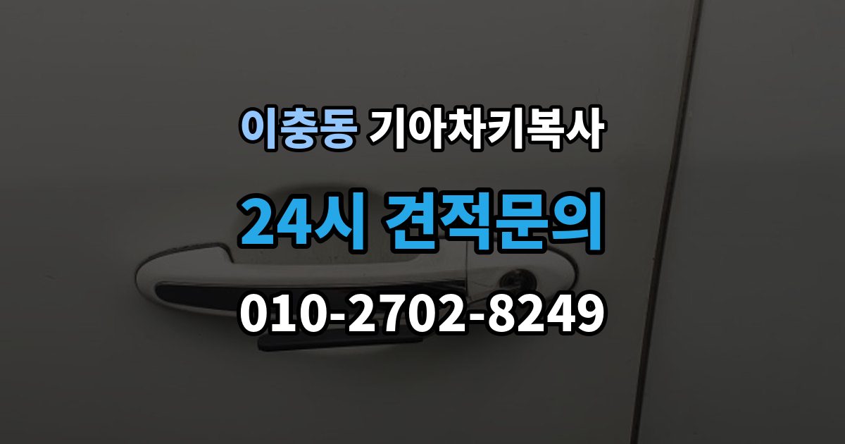 이충동 기아 차키 복사 출장 안내 - 차문만 열리는 키와 시동키 구분하는 법
