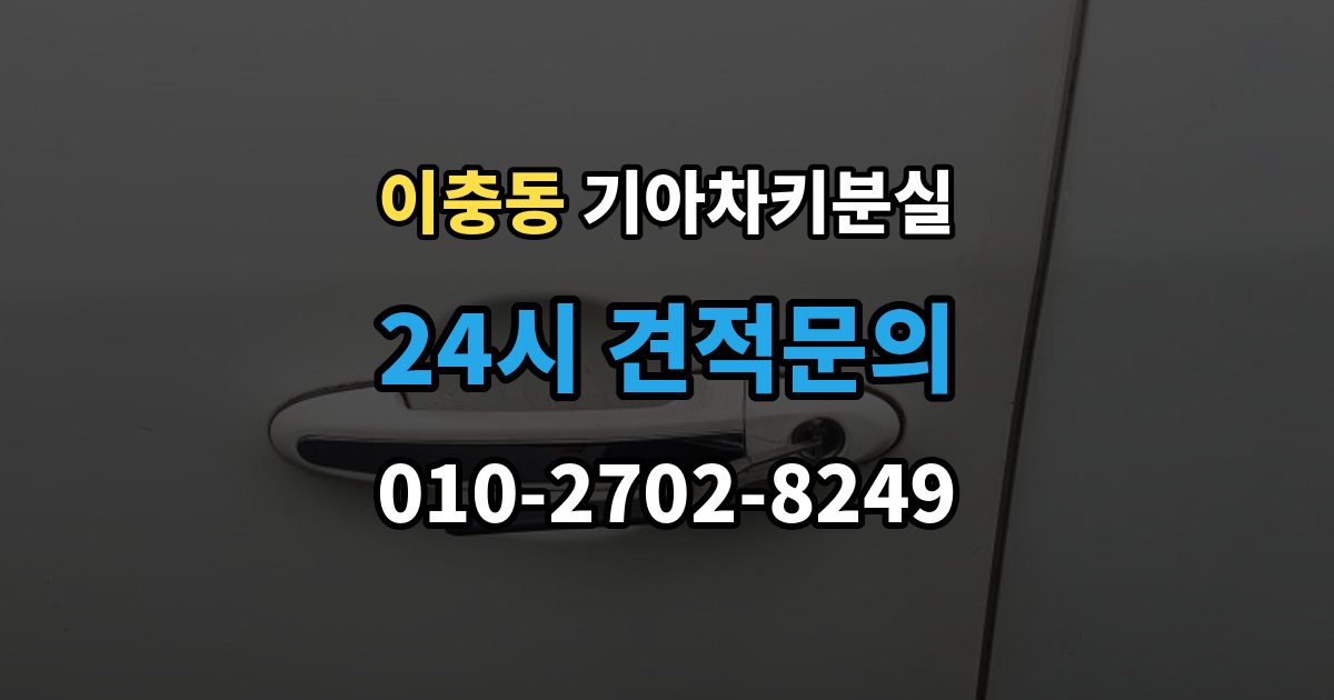 이충동 기아 차키 분실 출장 안내 - 정비소와 서비스센터 중 어디를 먼저 갈지