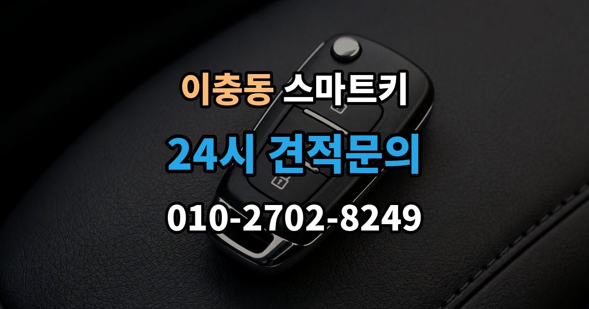이충동 스마트키 관리 비용을 아끼는 현실적인 방법