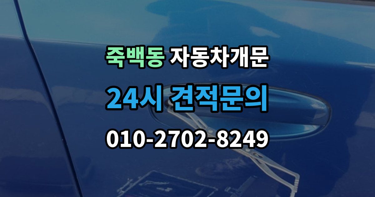죽백동 자동차 문 잠김 출장 안내 - 잠금 상태를 스스로 점검하는 방법