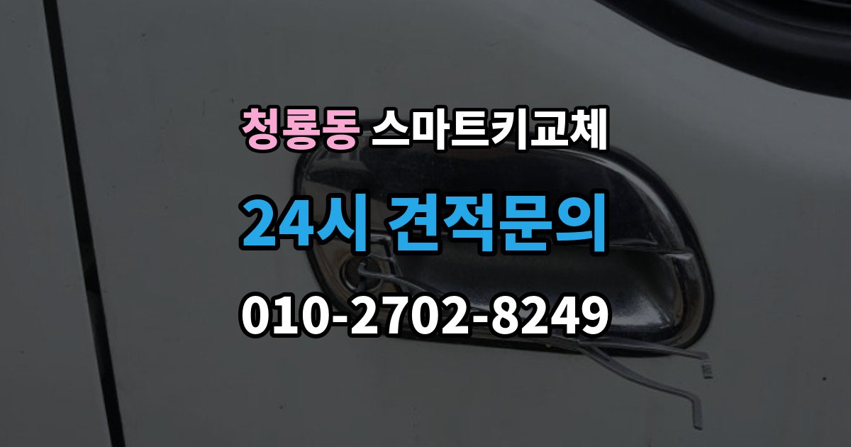 평택시 청룡동 스마트키 교체 출장 안내 - 재등록과 단순 복제 차이 알아보기