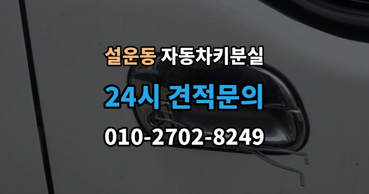 설운동 차 키 잃어버렸을 때 출장 안내 - 차량 번호만으로 진행 가능한지 확인