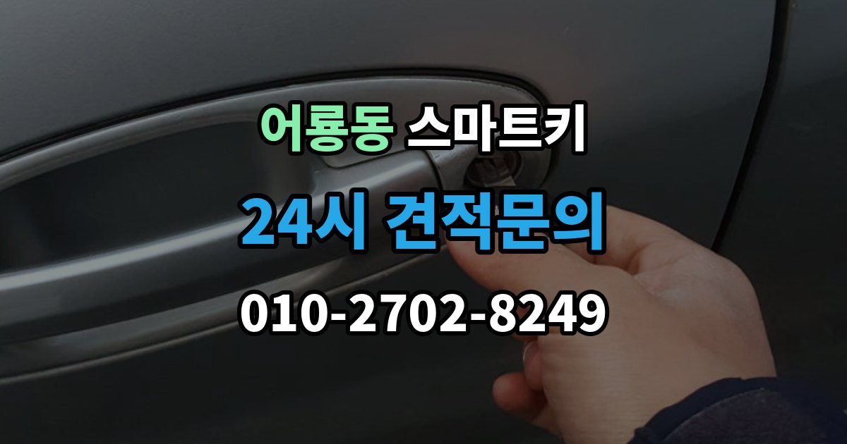 어룡동 스마트키 키리스 기능 작동 범위와 거리 확인법