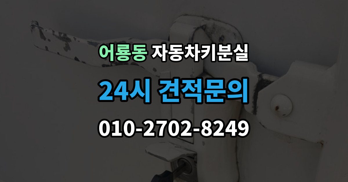 어룡동 자동차키 분실 출장 가능 여부 확인 기준