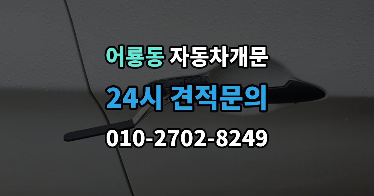 어룡동 차 문 잠겼을 때 차량 손상 없이 진행되는지 확인하는 기준