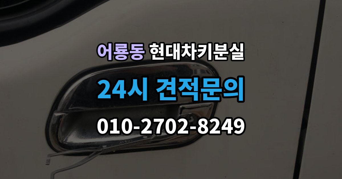 어룡동 현대 차키 분실 세단형과 SUV형에서 절차가 달라지는 지점
