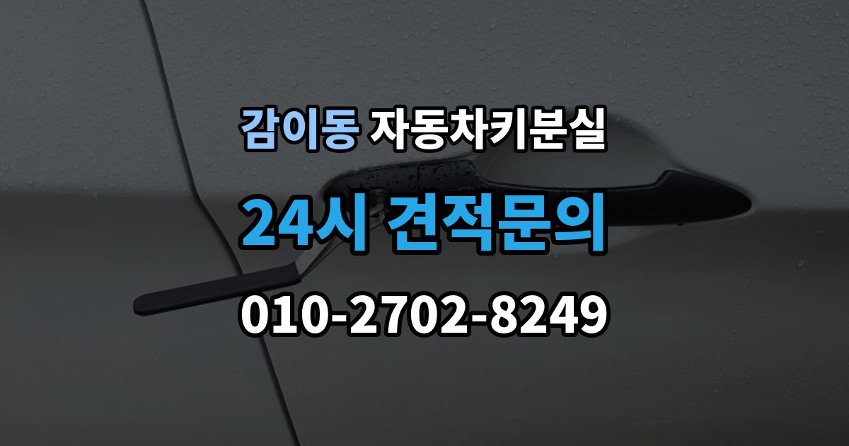 감이동 차 키 잃어버렸을 때 출장 안내 - 회사 주차장에서 잃어버렸을 때 절차