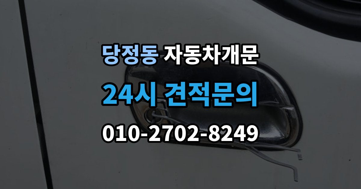 하남시 당정동 차 문 잠겼을 때 지하주차장에서 잠겼을 때 대응 순서