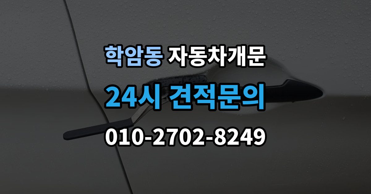 학암동 자동차 문 잠김 리모컨 오작동과 실제 잠김 구분하기