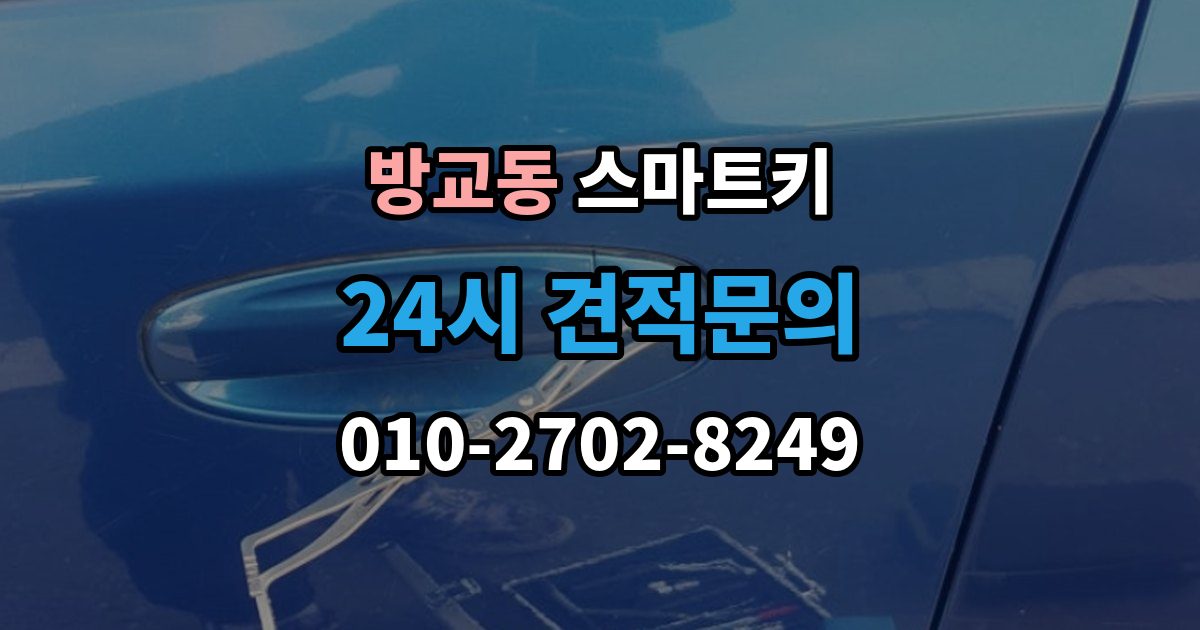 방교동 스마트키 오프라인 상황에서 문 여는 법