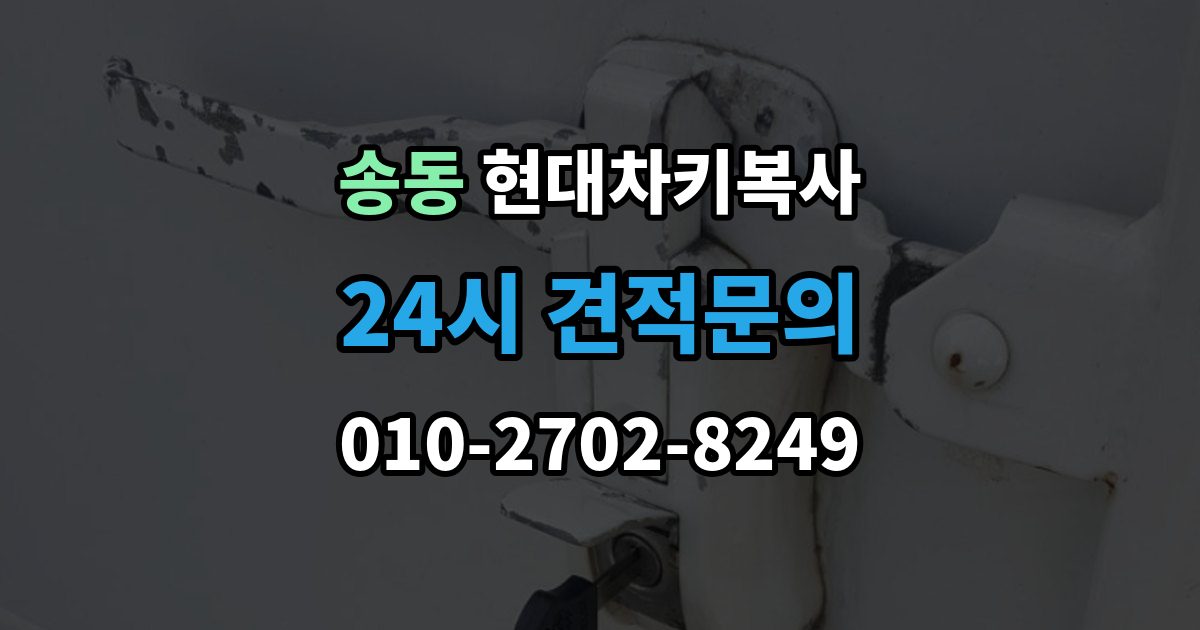 송동 현대 차키 복사 출장 안내 - 차량 소유 확인 서류가 필요한 대표 경우