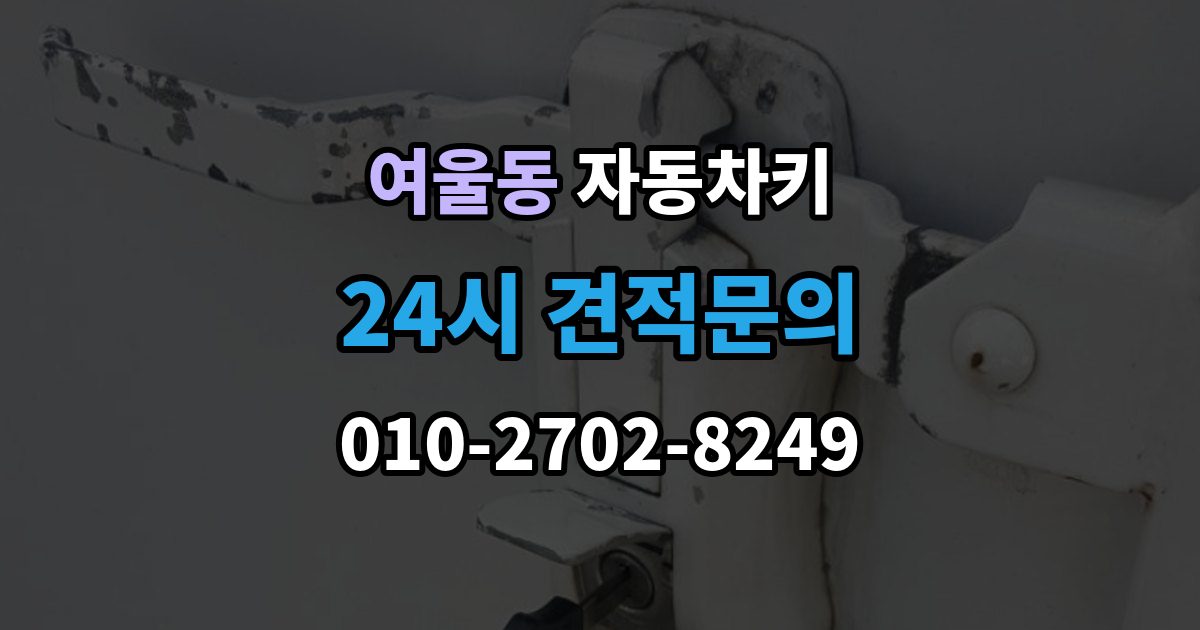 여울동 자동차키 출장 안내 - 잠금 해제는 되는데 원격 기능이 제한될 때