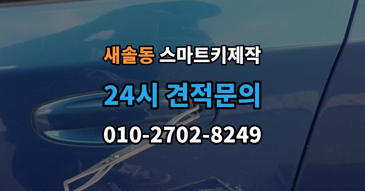 새솔동 스마트키 제작 출장 안내 - 기존 등록 키 삭제 절차와 주의점