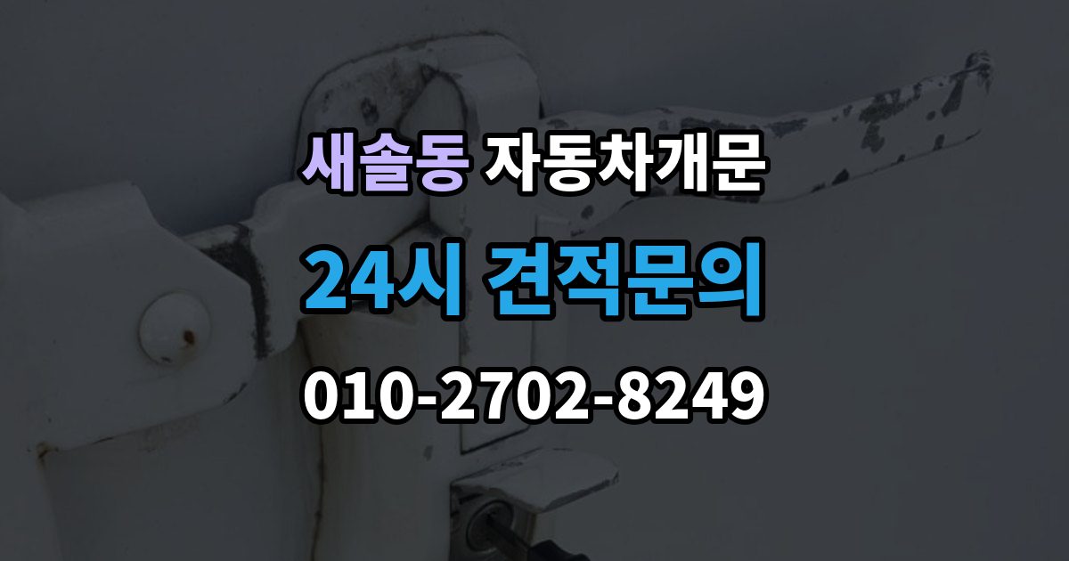 새솔동 차 문 잠겼을 때 출장 안내 - 시동 걸린 채 잠겼을 때 확인할 점