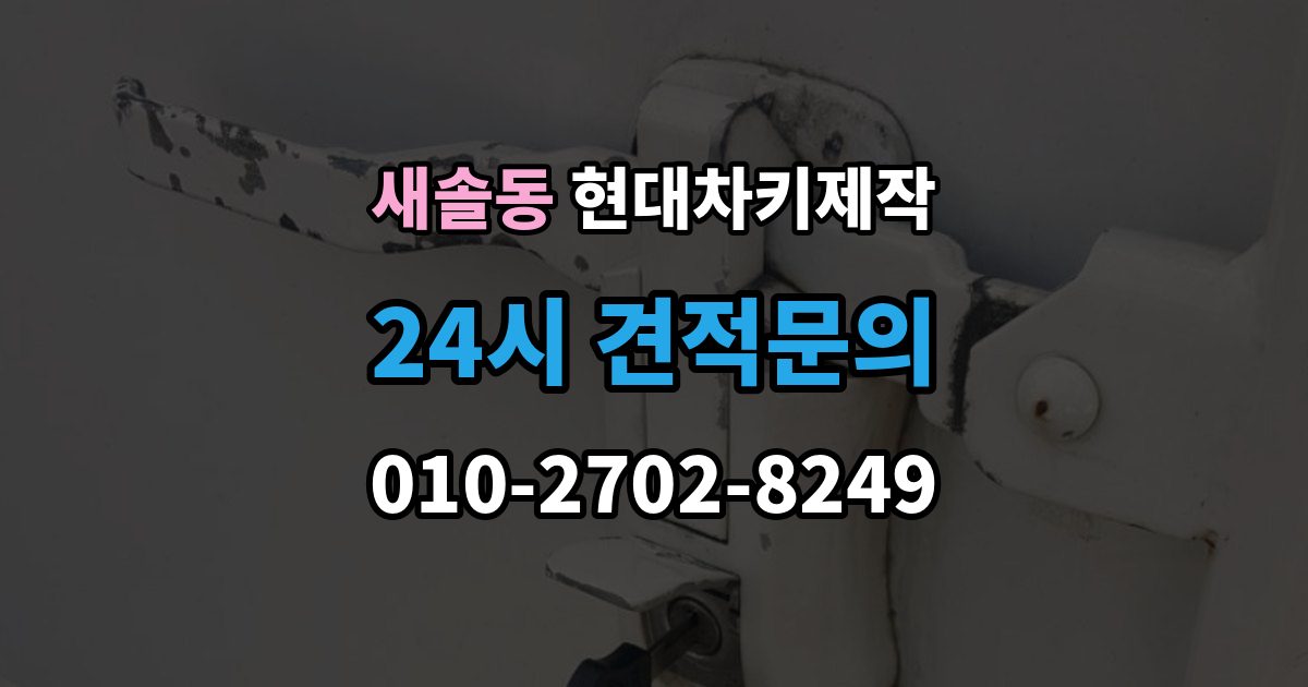 새솔동 현대 차키 제작 키 번호가 필요한 경우와 확인 방법