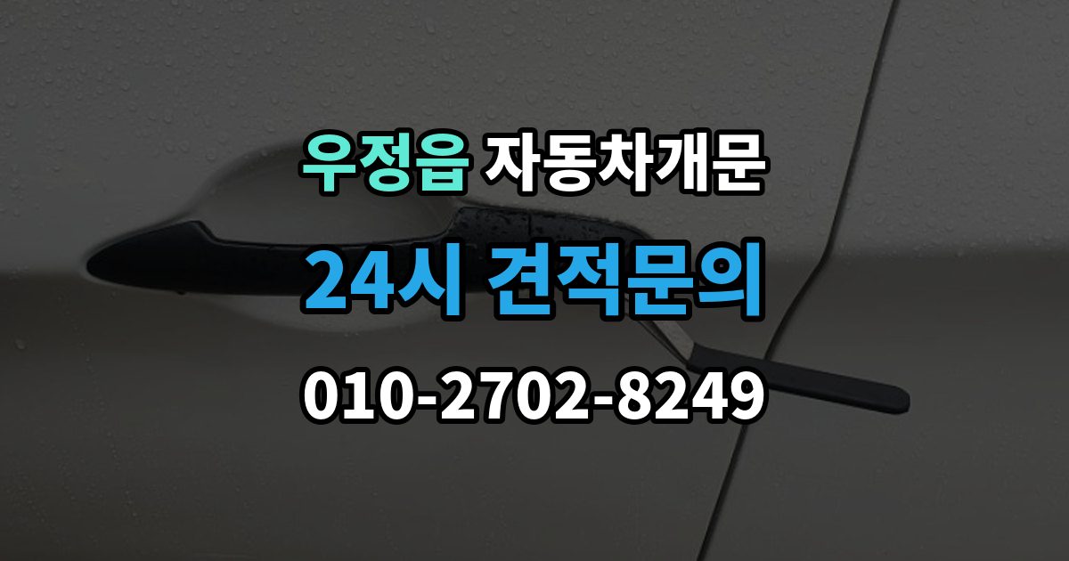 우정읍 자동차 문 잠김 출장 안내 - 차량 파손 걱정 없이 여는 기준