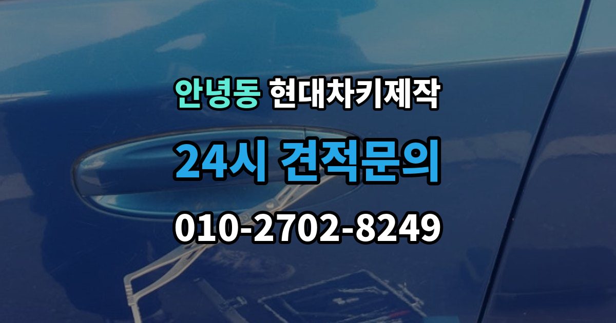 안녕동 현대 차키 제작 출장 안내 - 중고차 구매 뒤 리모콘 작동 점검