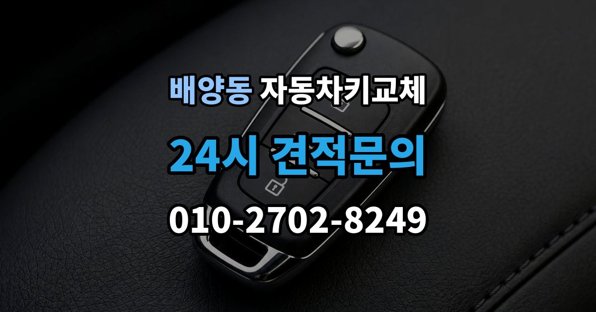 배양동 자동차키 교체 출장 안내 - 차량 모델에 따라 달라지는 대응법