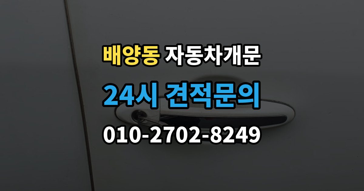 배양동 차 문 잠겼을 때 출장 안내 - 잠금 해제 후 재발생 방지하는 습관