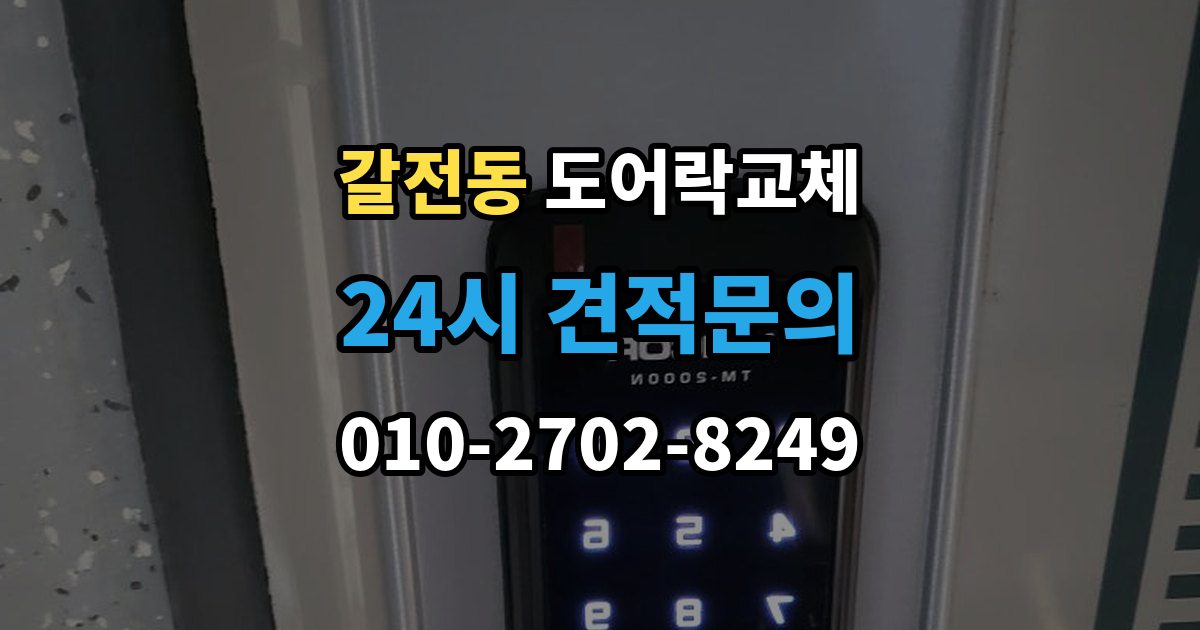 갈전동 도어락 교체 무음 모드가 필요한 공동주택의 제품 선택