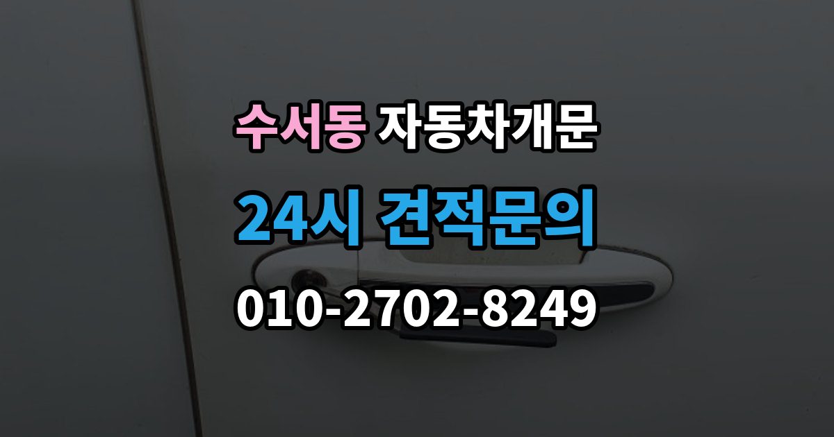 수서동 자동차 문 잠김 리모컨 오작동과 실제 잠김 구분하기