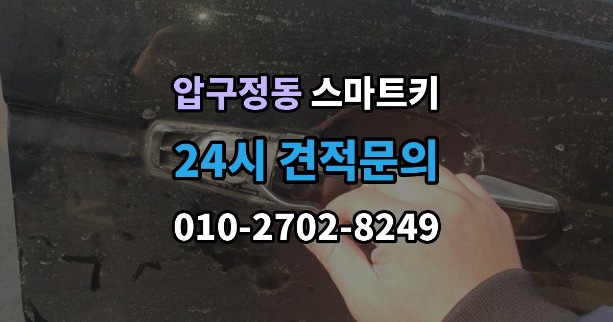 압구정동 스마트키 분실 대비로 예비 키를 챙겨두는 방식