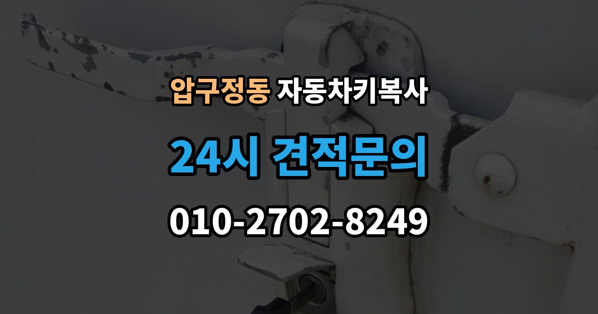 압구정동 자동차키 복사 수동키로 문을 열 때 기본 사용법