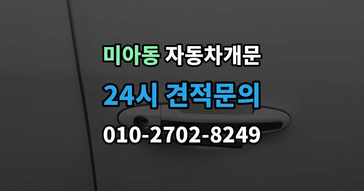 미아동 차 문 잠겼을 때 아이나 반려동물이 안에 있을 때 우선순위